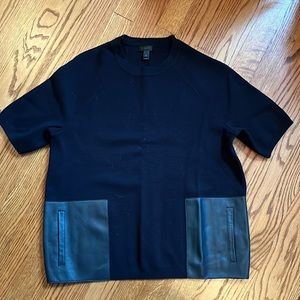 J.Crew Small Merino Wool Leather Sweater